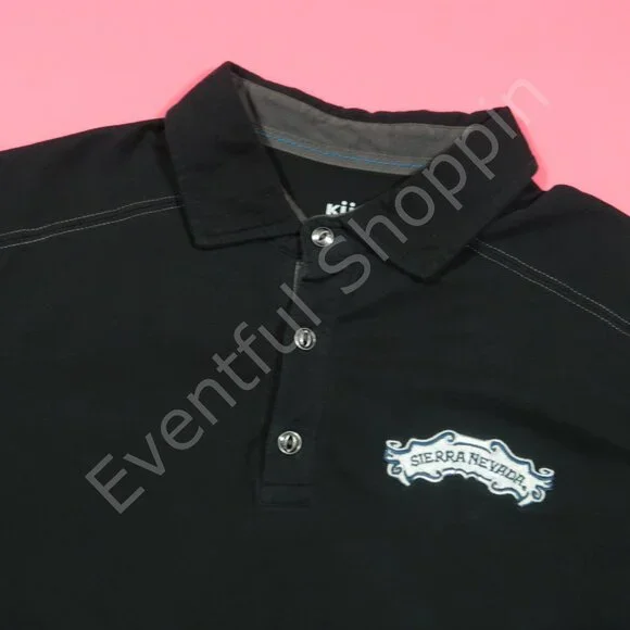 Kuhl Wayfarer Polo Shirt Mens M Black Sierra Nevada Brewing Wildfibre Organic - Picture 1 of 6
